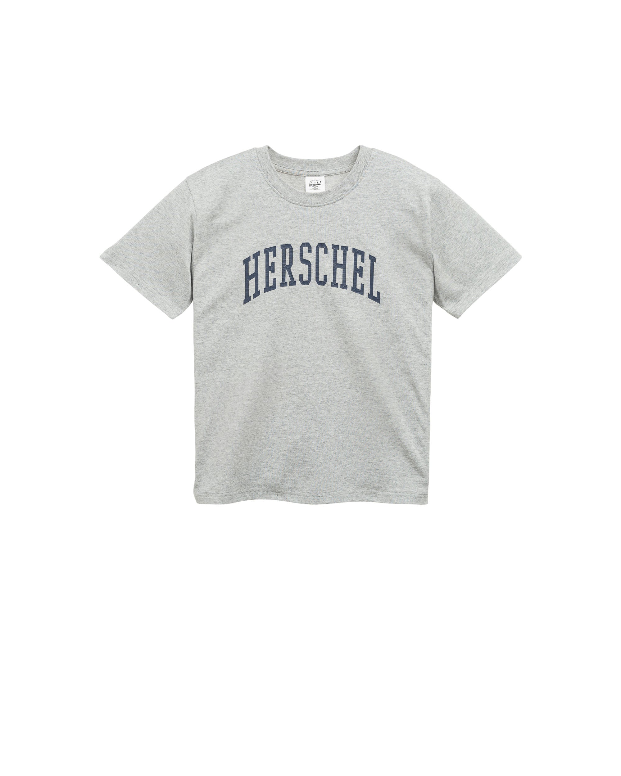 Gri Melanj - Lacivert Herschel Logolu Kadın Pamuklu Tişört
